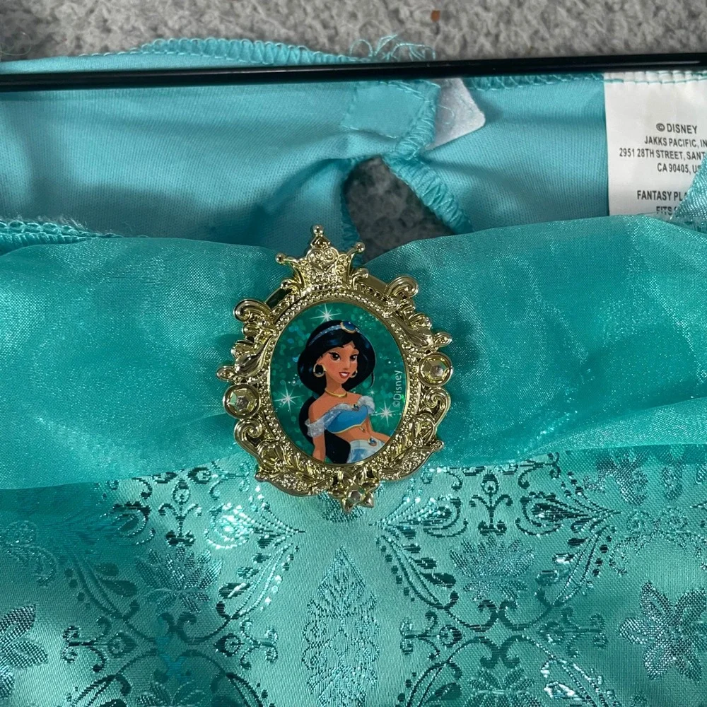 Disney Princess Jasmine Girls 4 6 Turquoise Costume Top Bodysuit No Bottoms Kids